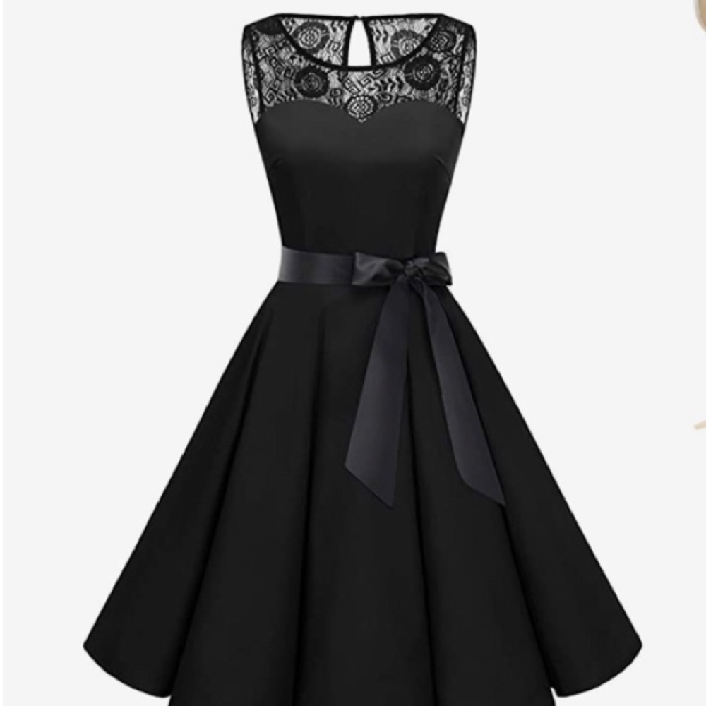 1950s Rockabilly Swing Dress Lace Cocktail